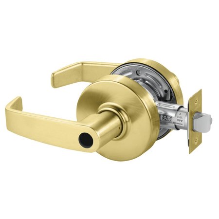 SARGENT Grade 2 Entrance/Office Cylindrical Lock, L Lever, Conventional Less Cylinder, Satin Brass Finish 28LC-7G05 LL 04